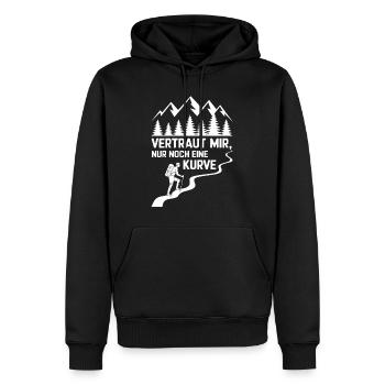 Nur Noch Eine Kurve Wander Wandertour lustig Guide - Männer Premium Bio Hoodie - Schwarz - Vorne - Nico (187cm)
