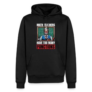 Les professeurs de mathématiques ont trop de mathématiques - Sweat à capuche Premium bio Homme - noir - Devant - Nico (187cm)