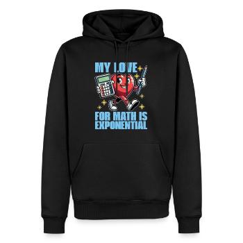 Mathématicien Mon amour pour les mathématiques est mathématique - Sweat à capuche Premium bio Homme - noir - Devant - Nico (187cm)