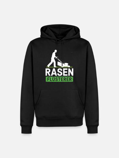 Rasenflüsterer Meister des gepflegten Rasen Wiese - Männer Premium Bio Hoodie - Schwarz