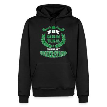 its a green thing - Männer Premium Bio Hoodie - Schwarz - Vorne - Nico (187cm)