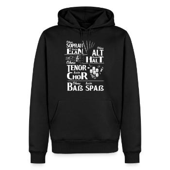 Chor Tshirt - Ohne Sopran kein Elan - Männer Premium Bio Hoodie - Schwarz - Vorne - Nico (187cm)