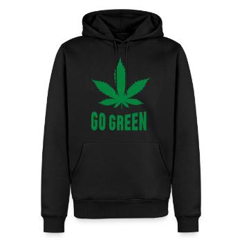 Weed Go Green - Sweat à capuche Premium bio Homme - noir - Devant - Nico (187cm)