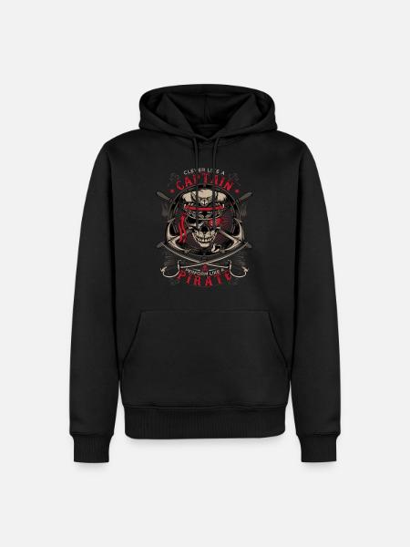 captain pirate - Men’s Premium Organic Hoodie - black