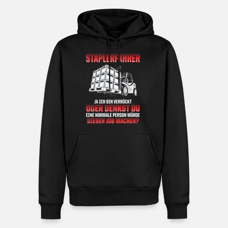 STAPLERFAHRER SPRUCH - Männer Premium Bio Hoodie - Schwarz