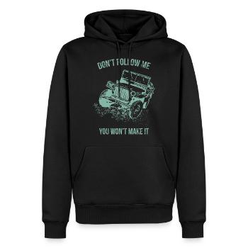 Follow Me Jeep Car - Männer Premium Bio Hoodie - Schwarz - Vorne - Nico (187cm)