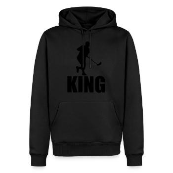 Floorball - Sweat à capuche Premium bio Homme - noir - Devant - Nico (187cm)