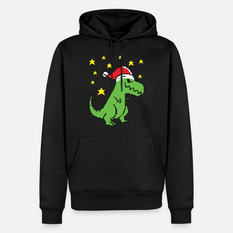 Noël T Rex - Sweat à capuche Premium bio Homme - noir