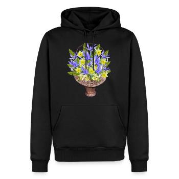 fleurs lys tulipes orchidées ger dahlia de tournesol - Sweat à capuche Premium bio Homme - noir - Devant - Nico (187cm)