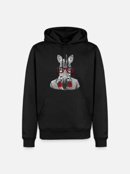 Hipster zebra - Men’s Premium Organic Hoodie - black