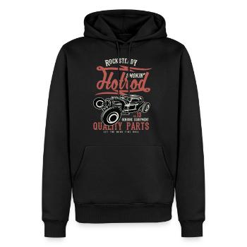 ROCKSTEADY HOTROD - Vintage Hotrod Geschenk Shirt - Männer Premium Bio Hoodie - Schwarz - Vorne - Nico (187cm)