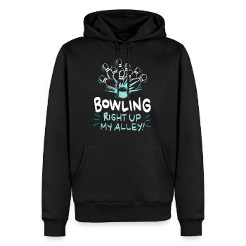 Bowling bis zu meinem Alley Geschenk - Männer Premium Bio Hoodie - Schwarz - Vorne - Nico (187cm)