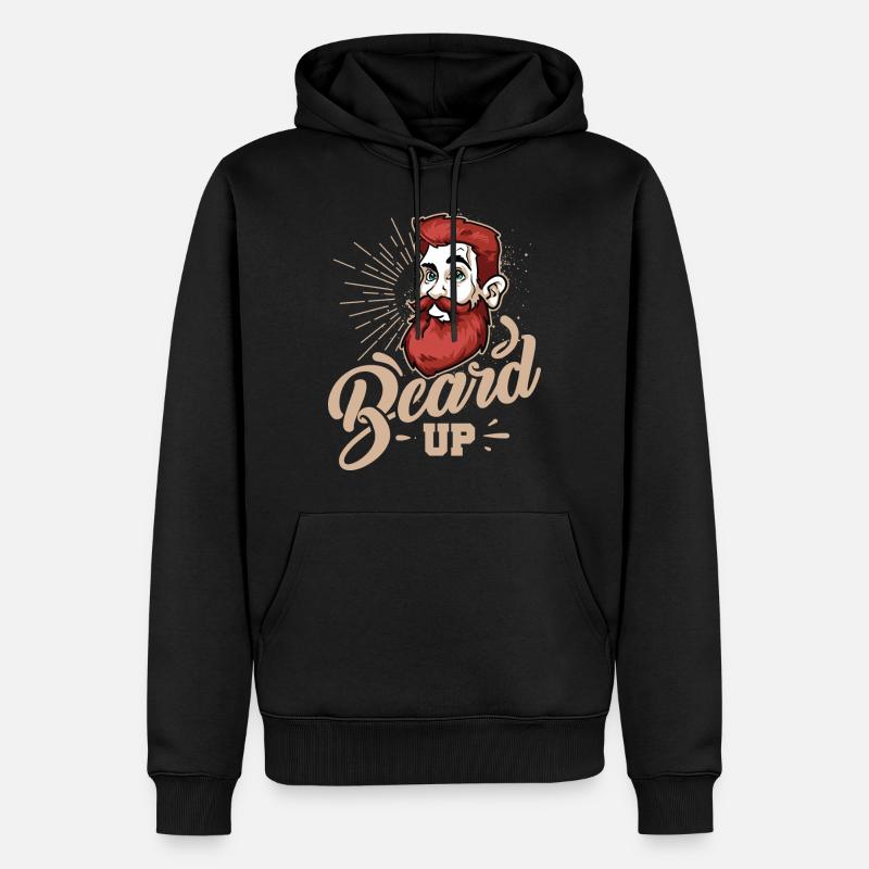 Bart hoch - Männer Premium Bio Hoodie - Schwarz