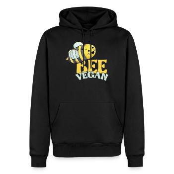 Végétalienne Sois végétalien - Sweat à capuche Premium bio Homme - noir - Devant - Nico (187cm)