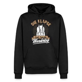 Witziges Funshirt - Die Klapse hat heute Wandertag - Männer Premium Bio Hoodie - Schwarz - Vorne - Nico (187cm)