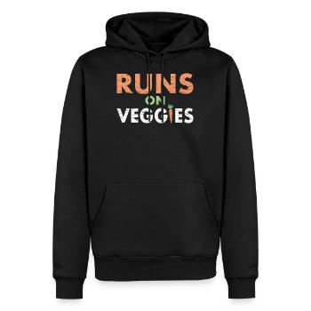 Le carburant végétalien est légume - Sweat à capuche Premium bio Homme - noir - Devant - Nico (187cm)