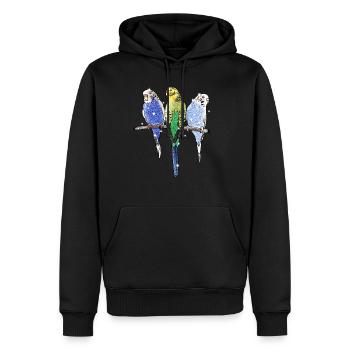 Wellensittich Sittich Vogel Papagei Tier - Männer Premium Bio Hoodie - Schwarz - Vorne - Nico (187cm)