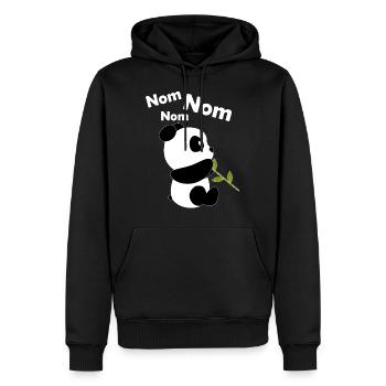 Süßer Panda Mit Bambus | Nom Nom Pandabär Design - Männer Premium Bio Hoodie - Schwarz - Vorne - Nico (187cm)