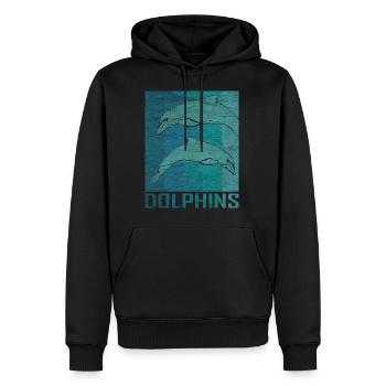 Dauphin dauphin marin animaux mer cadeau - Sweat à capuche Premium bio Homme - noir - Devant - Nico (187cm)