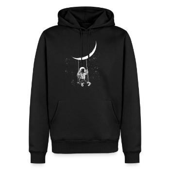 Mond Astronaut Schaukel - Männer Premium Bio Hoodie - Schwarz - Vorne - Nico (187cm)