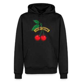 Fruit doux cerises fruit cadeau bombe - Sweat à capuche Premium bio Homme - noir - Devant - Nico (187cm)