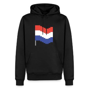 Niederlande Flagge Pixel Art - Männer Premium Bio Hoodie - Schwarz - Vorne - Nico (187cm)