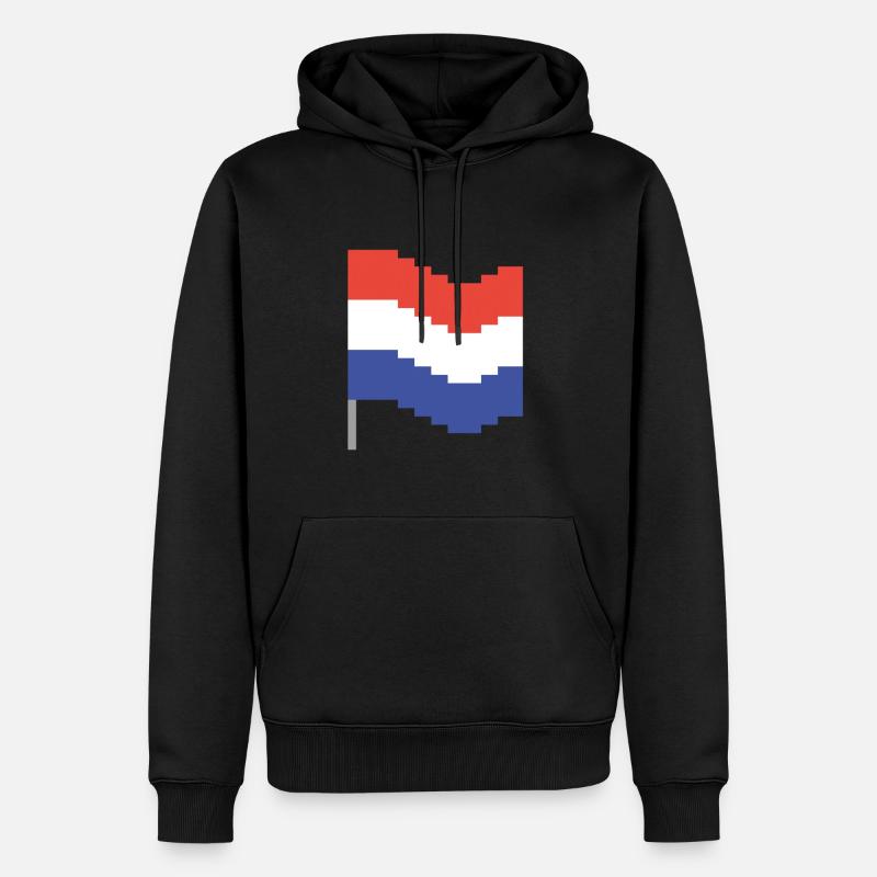 Pays-Bas Drapeau Pixel Art - Sweat à capuche Premium bio Homme - noir