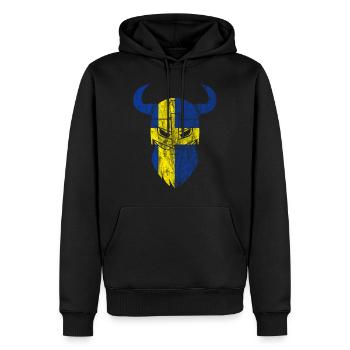 Schweden Wikinger Flagge - Männer Premium Bio Hoodie - Schwarz - Vorne - Nico (187cm)
