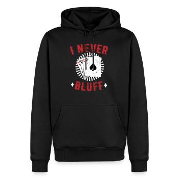 Cartes de jeu de poker - Sweat à capuche Premium bio Homme - noir - Devant - Nico (187cm)