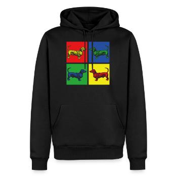 Dackel Hunde - Männer Premium Bio Hoodie - Schwarz - Vorne - Nico (187cm)