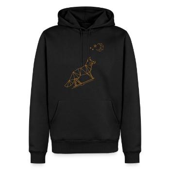 Métier en cristal de lune de nuit en origami - Sweat à capuche Premium bio Homme - noir - Devant - Nico (187cm)