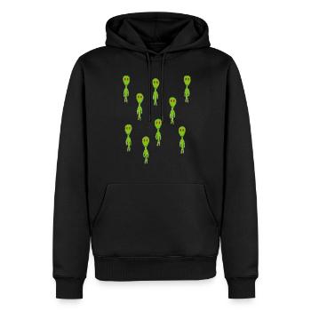 étrangers - Sweat à capuche Premium bio Homme - noir - Devant - Nico (187cm)