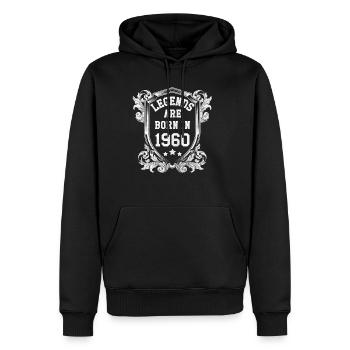1960 - Männer Premium Bio Hoodie - Schwarz - Vorne - Nico (187cm)