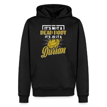 Durian - Sweat à capuche Premium bio Homme - noir - Devant - Nico (187cm)