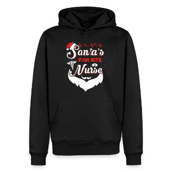 Weihnachtsmann-Krankenschwester-Weihnachtshemd - Männer Premium Bio Hoodie - Schwarz - Vorne - Nico (187cm)