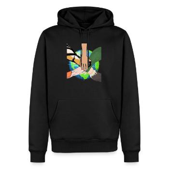 Pattes mains animaux Protection des animaux Protection de la nature Cadeau - Sweat à capuche Premium bio Homme - noir - Devant - Nico (187cm)