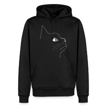 Katzen Silhouette Katze Kater Katzenauge - Männer Premium Bio Hoodie - Schwarz - Vorne - Nico (187cm)