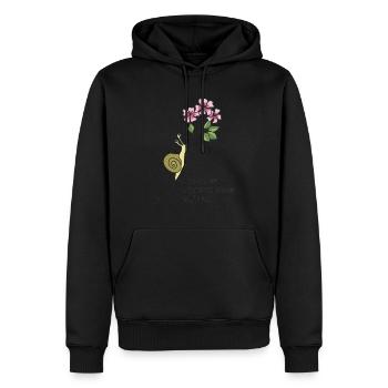 Langsam ist das neue Schnell, Schnecke, achtsam - Männer Premium Bio Hoodie - Schwarz - Vorne - Nico (187cm)