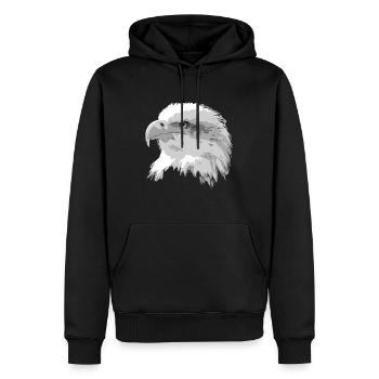 Adler Kopf - Männer Premium Bio Hoodie - Schwarz - Vorne - Nico (187cm)