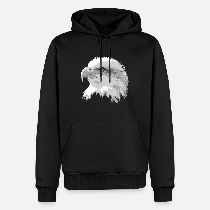 Tête d'aigle - Sweat à capuche Premium bio Homme - noir