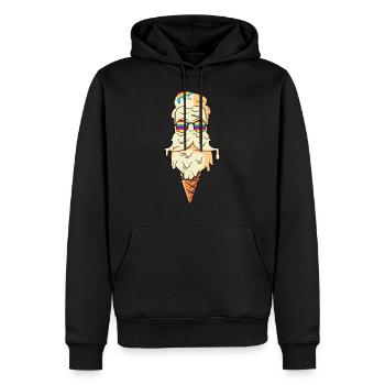 Schmelzende Sahne-Zauberer-Kegel - Männer Premium Bio Hoodie - Schwarz - Vorne - Nico (187cm)