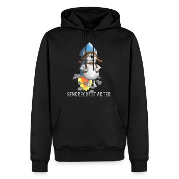 Lustige Rakete - Abheben - Start - Männer Premium Bio Hoodie - Schwarz - Vorne - Nico (187cm)