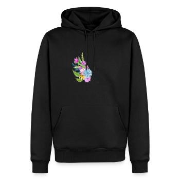 K Buchstabe Schwarz - Männer Premium Bio Hoodie - Schwarz - Vorne - Nico (187cm)