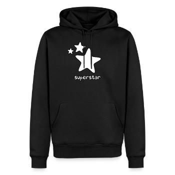 superstar - Sweat à capuche Premium bio Homme - noir - Devant - Nico (187cm)