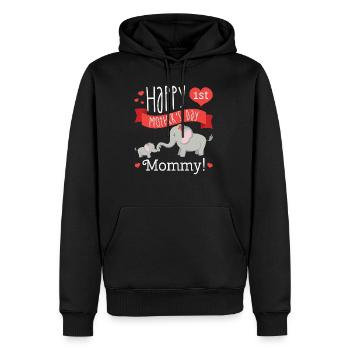 Cadeau d'appréciation des éléphants - Sweat à capuche Premium bio Homme - noir - Devant - Nico (187cm)