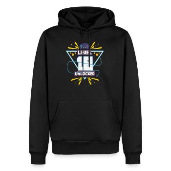 Level Up Gamer Zocker Gaming 18er Nerd Geschenk - Männer Premium Bio Hoodie - Schwarz - Vorne - Nico (187cm)