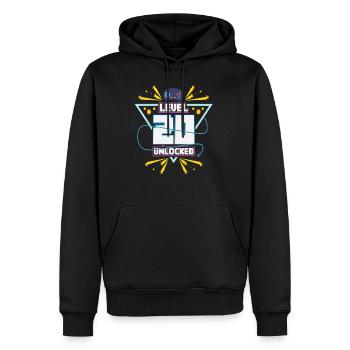 Level Up Gamer Zocker Gaming 20er Nerd Geschenk - Männer Premium Bio Hoodie - Schwarz - Vorne - Nico (187cm)