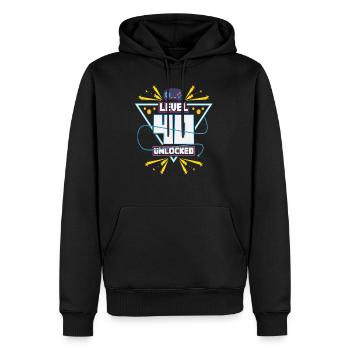 Level Up Gamer Zocker Gaming 40er Nerd Geschenk - Männer Premium Bio Hoodie - Schwarz - Vorne - Nico (187cm)