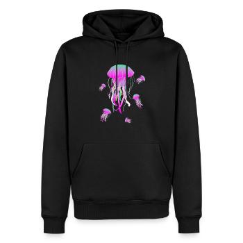 Qualle Medusa Meduse Nesselqualle Meer Quallen - Männer Premium Bio Hoodie - Schwarz - Vorne - Nico (187cm)