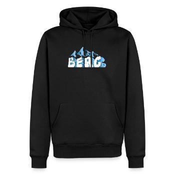 BERG Mountain 3D - Männer Premium Bio Hoodie - Schwarz - Vorne - Nico (187cm)